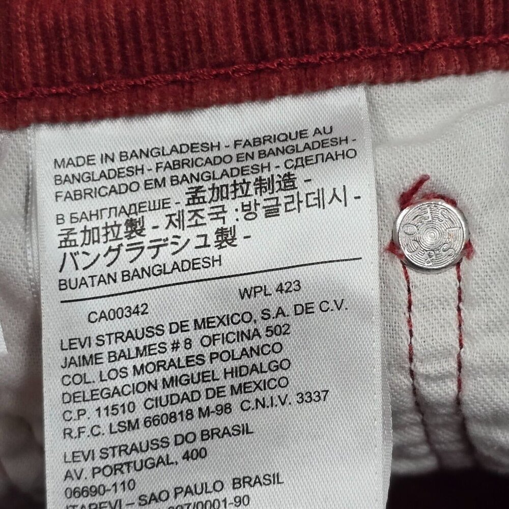 Levi's‎ 502 Mens Corduroy Straight Leg Pants Red Size 30 (fits 29x27) - Picture 5 of 16